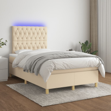 vidaXL krémszínű szövet rugós és LED-es ágy matraccal 120 x 200 cm ágy és ágykellék