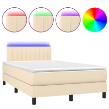 vidaXL krémszínű szövet rugós és LED-es ágy matraccal 120x190cm ágy és ágykellék