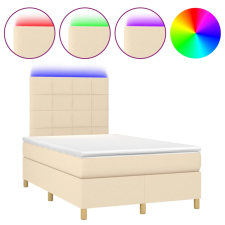 vidaXL krémszínű szövet rugós és LED-es ágy matraccal 120x190cm ágy és ágykellék