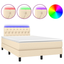 vidaXL krémszínű szövet rugós és LED-es ágy matraccal 120x190cm ágy és ágykellék