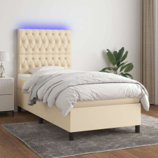 vidaXL krémszínű szövet rugós és LED-es ágy matraccal 80 x 200 cm ágy és ágykellék