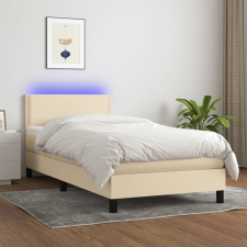 vidaXL krémszínű szövet rugós és LED-es ágy matraccal 90x190 cm ágy és ágykellék