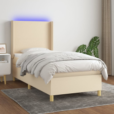 vidaXL krémszínű szövet rugós és LED-es ágy matraccal 90x190 cm ágy és ágykellék