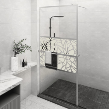 vidaXL króm ESG üveg és alumínium zuhanyfal polccal 80x195 cm kád, zuhanykabin