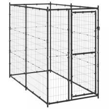 vidaXL kültéri acél kutyakennel 110 x 220 x 180 cm szállítóbox, fekhely kutyáknak