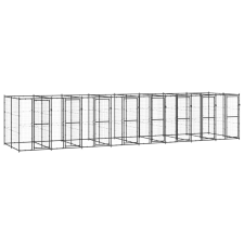 vidaXL kültéri acél kutyakennel 19,36 m² szállítóbox, fekhely kutyáknak
