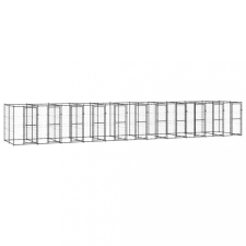 vidaXL Kültéri acél kutyakennel 26,62 m² szállítóbox, fekhely kutyáknak