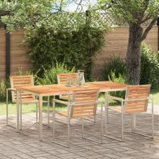 vidaXL kültéri étkezőasztal 180x90x75 cm tömör tíkfa kerti bútor