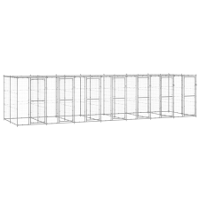 vidaXL kültéri horganyozott acél kutyakennel tetővel 16,94 m² szállítóbox, fekhely kutyáknak