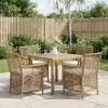 vidaXL Kültéri szék párnával 4 pcs Beige és krém polirattan