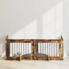 vidaXL Kutyakerítés állványokkal 4 pcs Füstös Tölgy 80 x 60 cm kutyafelszerelés
