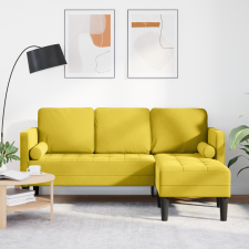 vidaXL L-alakú Kanapé Sárga 173x131x67 cm Bársony bútor