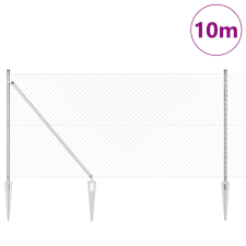 vidaXL Lánc Kerítés 7 Tüske Oszlop 1.2 x 10 m Galvanizált Acél építőanyag