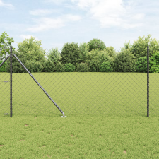 vidaXL Lánc Link Kerítés 13 Spike Poszttal 1.2x25 m Horganyzott Acél építőanyag
