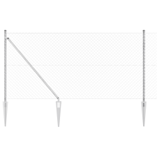 vidaXL Lánc Link Kerítés 7 Tüskés Poszttal 1x10 m Horganyzott Acélból (3351205) építőanyag