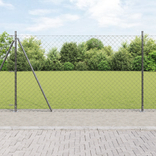 vidaXL Lánccel kerítés 7 Füles Oszloppal 1.6x10 m Galvanizált Acél építőanyag