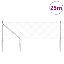 vidaXL lánckerítés 13 tüske poszttal 0.6x25 m horganyzott acélból építőanyag