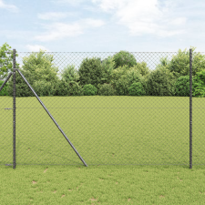 vidaXL Lánckerítés Szürke 1.6x10 m Acél építőanyag