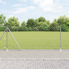 vidaXL láncos kerítés 7 fém tartószlopokkal 0.8x10 m Galvanizált acél építőanyag