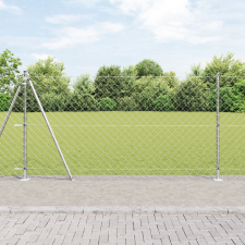 vidaXL Láncos kerítés 7 földelő rúddal 1.2x10 m galvanizált acél építőanyag