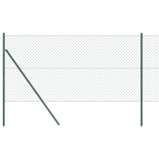 vidaXL láncos kerítés 7 oszloppal 1x10 m galvanizált acél zöld (3351069) építőanyag