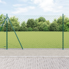 vidaXL Láncszem Kerítés 13 Felflancas Poszttal 1.6x25 m Horganyzott Acél építőanyag