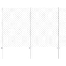 vidaXL Láncvédő Kerítés 20 U Oszloppal Ezüst 1,6x10 m Acél (3336300) építőanyag