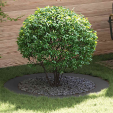 vidaXL Lapított Fa Gyűrűk 5 pcs Fekete Ø90 / 120 cm Acél kerti tárolás