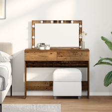 vidaXL LED-es sminktükör régi fa 100x40x120 cm bútor