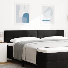 vidaXL LED Fejtámla Gombos Kárpitozott Fekete 100 cm Bársony ágy és ágykellék