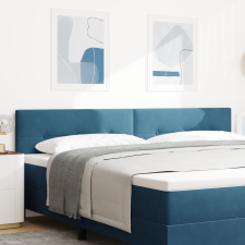 vidaXL LED Fejtámla Gombos Kárpitozott Sötétkék 100 cm Bársony ágy és ágykellék