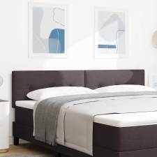 vidaXL LED Fejtámla Gombos Steppelt Sötétbarna 90 cm Szövet ágy és ágykellék