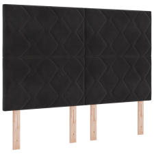 vidaXL LED Fejvég Átlós Blokkok Dizájn Fekete 160 cm Velúr (3338536) ágy és ágykellék