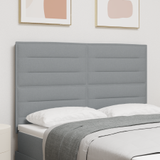 vidaXL LED fejvég vonalas dizájn világosszürke 80 cm szövet ágy és ágykellék