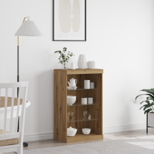 vidaXL LED világítással ellátott oldal-szekrény, artisztikus tölgy 60,5x37x100 cm bútor