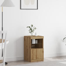 vidaXL LED világítással ellátott oldalszekrény kézműves tölgy 41x37x67 cm bútor