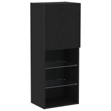 vidaXL LED világítással ellátott TV szekrény fekete tölgy 40,5x30x102 cm (863089) bútor