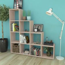 vidaXL Lépcsőzetes könyvespolc 142 cm tölgy szín bútor