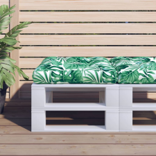 vidaXL levélmintás szövet raklappárna 60 x 61,5 x 10 cm lakástextília