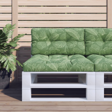 vidaXL levélmintás szövet raklappárna 70x40x12 cm kerti bútor