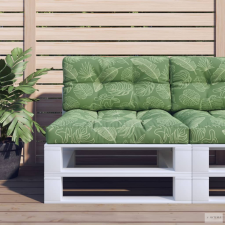 vidaXL Levélmintás szövet raklappárna 70x40x12 cm kerti bútor