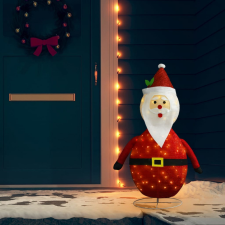 vidaXL Luxusszövet dekoratív LED-es karácsonyi mikulásfigura 120 cm karácsonyi dekoráció