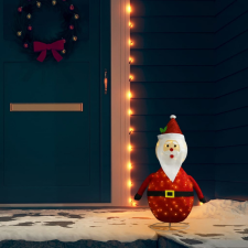 vidaXL Luxusszövet dekoratív LED-es karácsonyi mikulásfigura 60 cm karácsonyi dekoráció