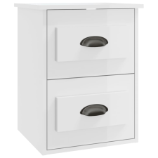 vidaXL magasfényű fehér falra szerelhető éjjeliszekrény 41,5x36x53 cm (816396) bútor