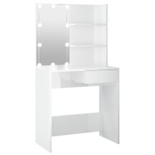 vidaXL magasfényű fehér fésülködőasztal LED-del 74,5x40x141 cm bútor