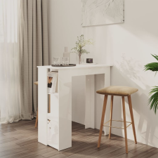 vidaXL magasfényű fehér forgácslap bárasztal polccal 102x50x103,5 cm bútor