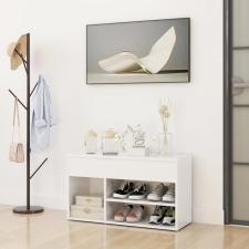 vidaXL magasfényű fehér forgácslap cipőtároló pad 80 x 30 x 45 cm bútor