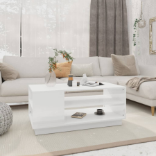 vidaXL magasfényű fehér forgácslap dohányzóasztal 102 x 55 x 43 cm bútor