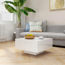 vidaXL magasfényű fehér forgácslap dohányzóasztal 60 x 60 x 31,5 cm bútor