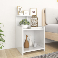 vidaXL magasfényű fehér forgácslap éjjeliszekrény 40 x 35 x 60 cm bútor